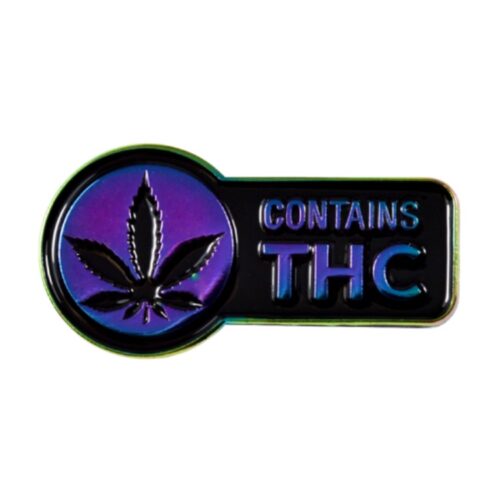 420 Pins - Contain THC Rainbow Metal Enamel Pin